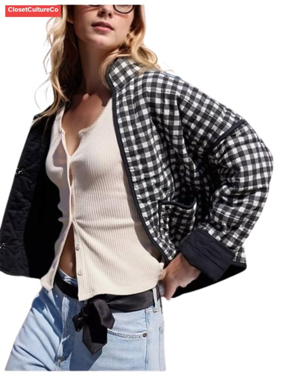 Cropped Quilted Floral Print Puffer Jacket Lightweight Women Coat